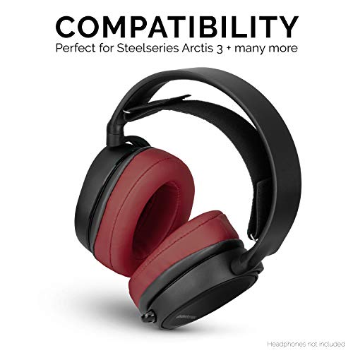 Image of Brainwavz Angled Memory Foam Earpad - Suitable for Large Over The Ear Headphones (Angled, Dark Red)