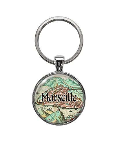 Marseille France 1574 Map Keychain