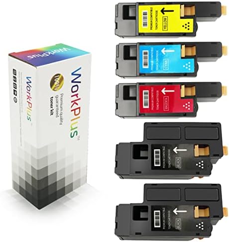 WorkPlus E525w Toner Cartridge Compatible Toner Cartridge Replacement for Dell 525 E525 E525W Color Laser Printer (5 Pack,593-BBJX 593-BBJU 593-BBJV 593-BBJW)