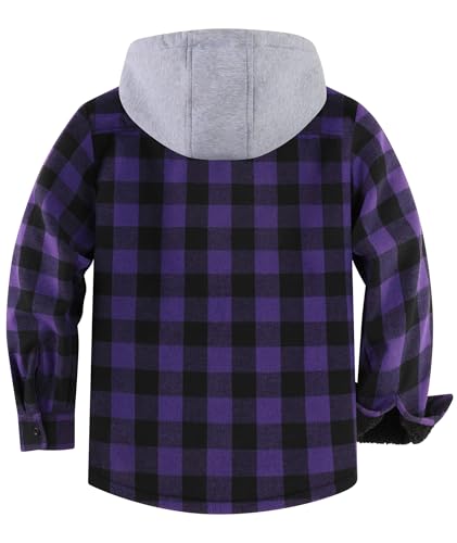 Mens Flannel Plaid Jacket Long Sleeve Fleece Sherpa Lined Winter Jacket Warm Coat2