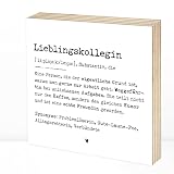 Wunderpixel® Holzbild Definition Lieblingskollegin - 15x15x2cm zum Hinstellen/Aufhängen, Fotodruck mit Spruch auf Holz - schwarz-weißes Wand-Bild Aufsteller Zuhause Büro zur Dekoration Geschenk-Idee