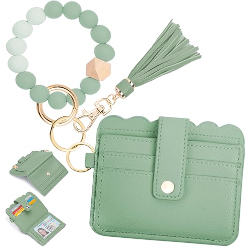Image of Wristlet Wallet for Women with Keychain - RFID Card Holder Small Wallet Wristlet with Key Ring