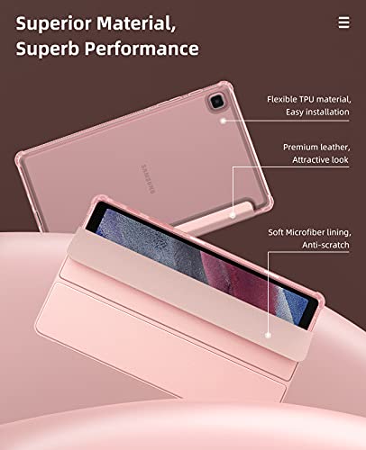 Image of MoKo Case Fits Samsung Galaxy Tab A7 Lite 8.7 inch 2021, Rose Gold | Slim Lightweight Smart Case Trifold Stand Case with Soft TPU Translucent Frosted Back Shell for Galaxy Tab A7 Lite