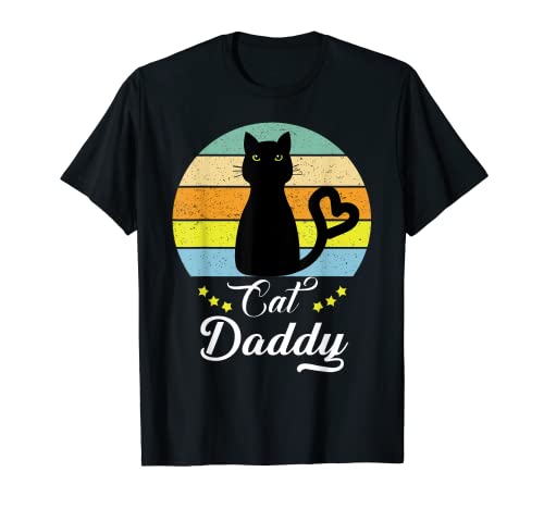 Mens Black Cat Retro Dance Meow T-Shirt