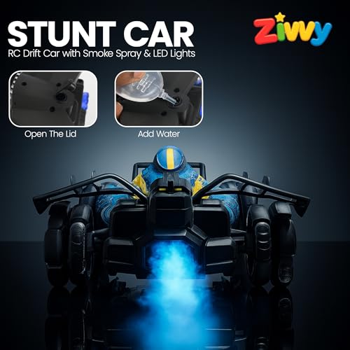 Image of Big Drift Racing RC Car - Blue | 2.4GHz Rechargeable Drift Car with Palm Remote & 100m Range | Drift Mode, Spray Effect, LED Lights & Music | Best Gift for Boys & Girls 2 3 4 5 6 7 8+ Years