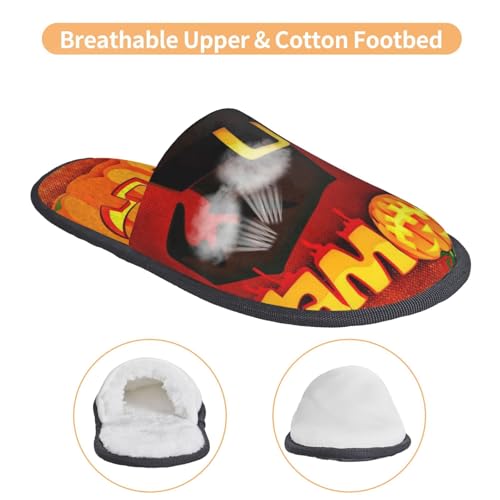 Halloween Pumpkin Print Women Slippers Home Furry Shoes Keep Men Couples Shoes Warm For Women-4