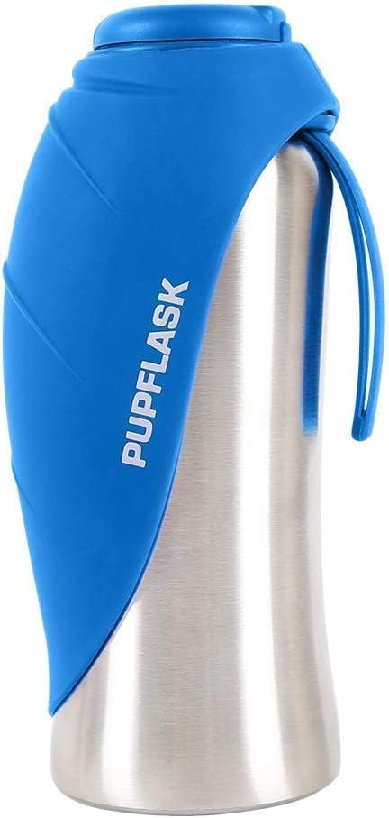 PupFlask Large Dog Water Bottle | 27 OZ Stainless Steel | Portable Pet Water Dispenser | Leak Proof Bottle Dog Breeds