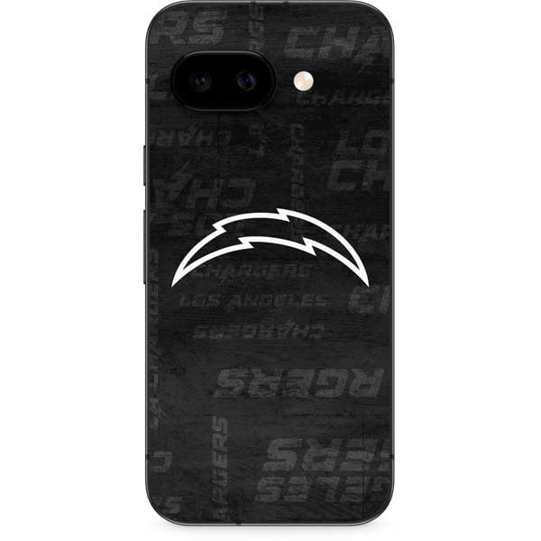 Skinit Decal Phone Skin Compatible with Google Pixel 9a - Officially Licensed NFL Los Angeles Chargers Black & White Design