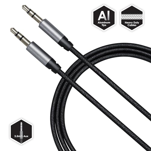 Cable de audio auxiliar 3.5mm a 3.5mm de 6 pies miniatura 3