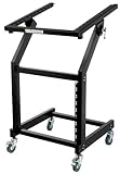 rack para estudio de grabacion Marco de montaje inclinable (+ 45°, -135°) se fija mediante 2 tornillos, Anchura posible de montaje: 48 cm (19"), Incluye tornillos y tuercas para fijar los dispositivos (Ø 6mm)
