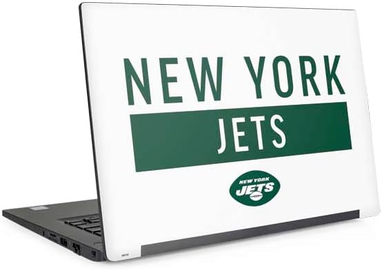 Skinit Decal Laptop Skin Compatible with Latitude 7420 - Officially Licensed NFL New York Jets White Performance Series Design