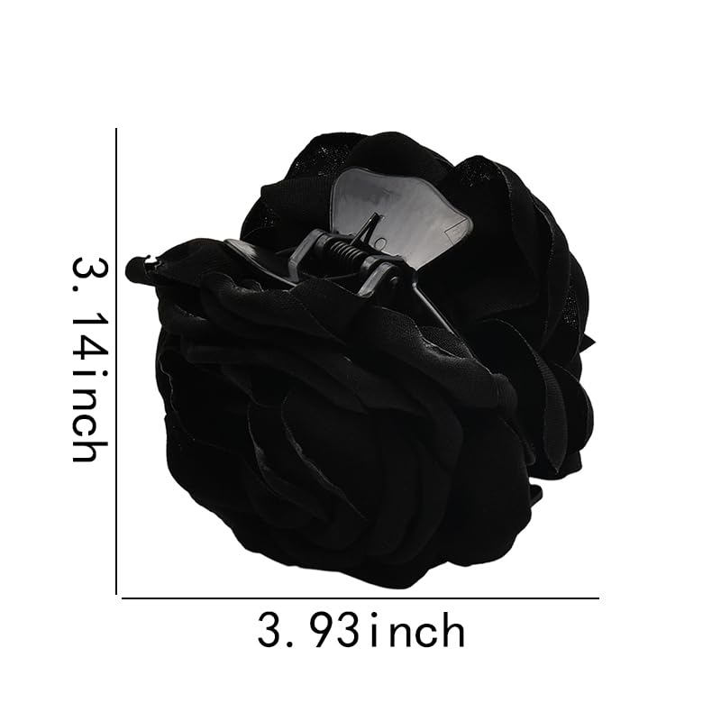 Pinza para el cabello tipo garra Black Rose para mujeres y niñas con diseño de flor hawaiana miniatura 2