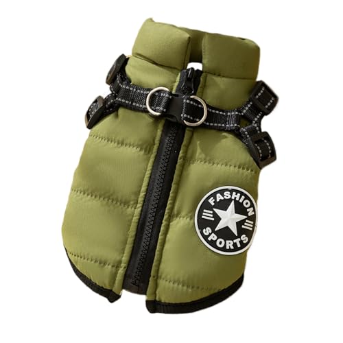 犬服 ウエア ベスト 秋冬 背中開き タンクトップ ジャケット アウター ハーネス付き ファスナー ジッパー ダウン風 暖かい ドッグウェア あったか 散歩着 お出かけ 撥水 着せやすい 裏起毛 防寒 かわいい ワッペン