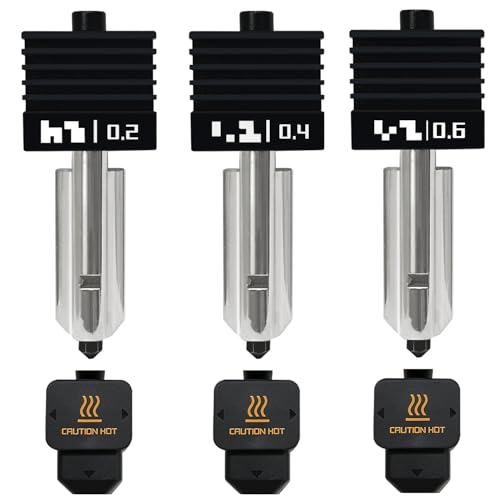RugooSpink 3PK P2S Hotend 0.2/0.4/0.6mm Nozzle for X2D/H2S/H2D/H2C/A1