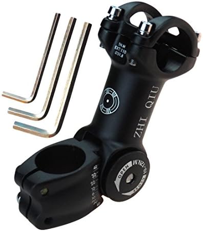ZHIQIU -60-+60 Degree 90mm 100mm 110mm Adustable Stem Bike Fork Extender Bicycle Handlebar Rise Clamp Adaptor MTB Road Fixed Gear Aluminium Alloy Head Up Adapter Flexible