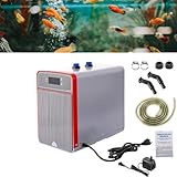 MOQNISE 160L Aquarium Chiller 42Gal 1/10HP Water Chiller Fish Tank Chiller with LED Display, Pipe and Water Pump Hydroponics System for Seawater and Freshwater Aquaponic Systems