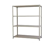 プラス KR 軽量 スチールラック 業務用 (天地4段) 耐荷重150kg/段 |奥行612mm 高さ1800mm 幅1512mm 簡単組立 587181 ライトグレー 〈メーカー直販〉