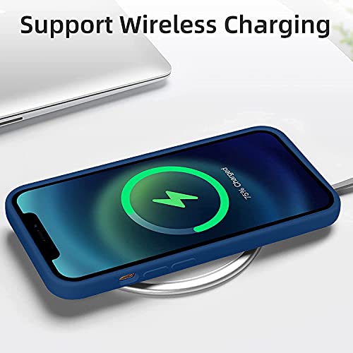 Image of LIRAMARK Liquid Silicone Soft Back Cover Case for Apple iPhone 13 Mini (5.4 Inch) (Oriental Blue)