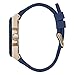GUESS Comfortable Iconic Blue Stain Resistant Watch with Rose Gold-Tone Day, Date + 24 Hour Military/Int'l Time. Color: Blue (Model: U1049G2)