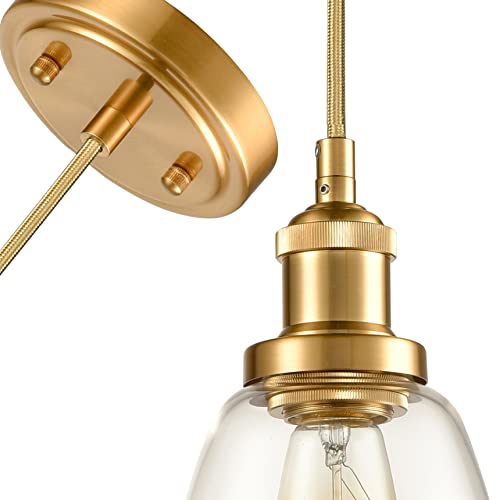 Jeenkae 3 Light Gold Pendant Lighting For Kitchen Island Modern Pendant Light Glass Shade #TOP4