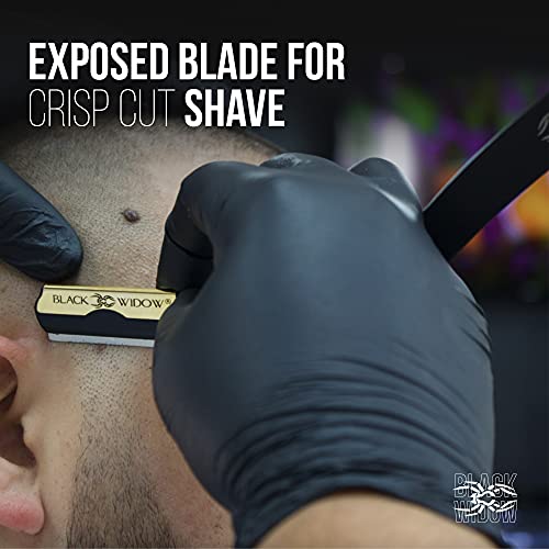 Barber Straight Razor, Professional Barber Straight Edge Razor - Barber Razor Compatible With Straight Razor Edge For Barber By Black Widow (1.5Mm) (Gold) #TOP2