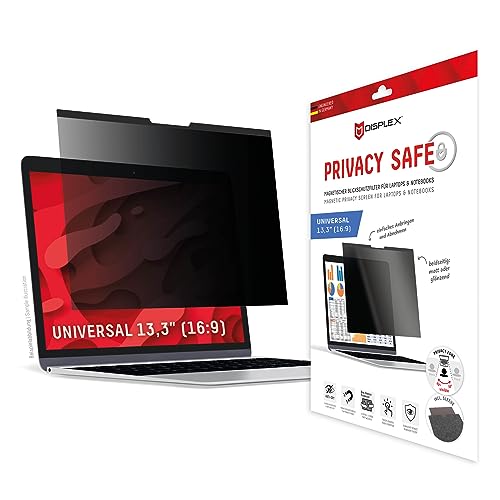 Displex Privacy Safe Blickschutzfilter Universal 13.3", 16:9, Anti-Reflex, Bluelight-Filter, Magnetico Befestigung