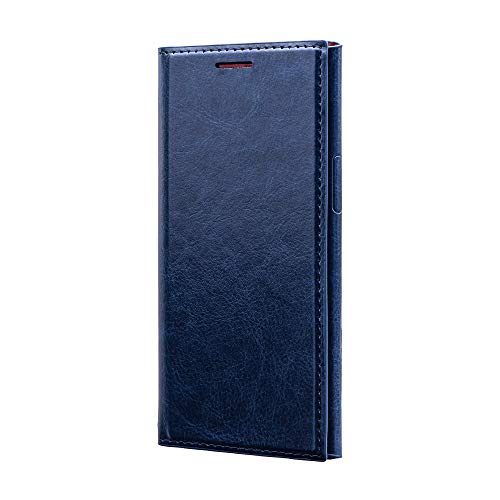 ビアッジ iPhone 12 mini 極薄一枚革フラップケース「PAGE」 ネイビー【Amazon限定ブランド】 LP-MIS20PAGNV