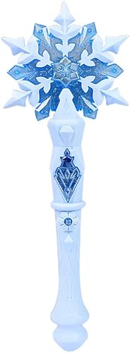 Miniatura 10 de Kisangel Varita de copo de nieve iluminada, varita de princesa LED, varita congelada, juguete para fiesta de cumpleaños, suministros para fiesta de