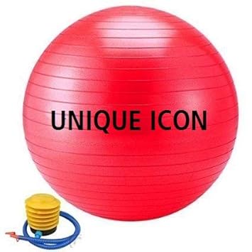 Fitness Exercise Yoga Gymnastic Anti Burst and Slip Resistance Gym Ball with Foot Pump for Men and Women, Random Colour, Diameter 65cm