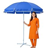 RAINPOPSON Balcony rooftop patio garden umbrella 7Ft Garden umbrella outdoor big size cantilever With Stand AB_85 (Blue)