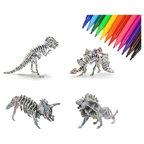Puzzle 3D para colorear y construir con 4 animales Cover