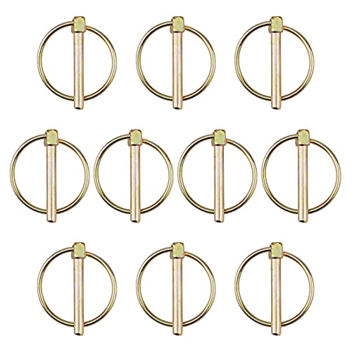 INCREWAYリンチピン, 10PCS炭素鋼丸型安全ピンロックピン保持ピンリンチピン品揃えキットファームトラクター用