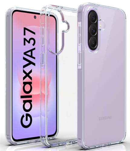 Image of RIGGEAR Shockproof Clear Hybrid Armor Back Cover Case Compatible with Samsung Galaxy A37 5G (Transparent PC and TPU Bumper)