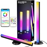 TJOY Smart Light Bars, Gaming Lights for Desk, 14 Inches, RGB Light Bar, TV Backlight with Music Sync and Scene, 60 Lumens, Ambient Lighting for PC, Game, RGB Desk Lighting(Black)