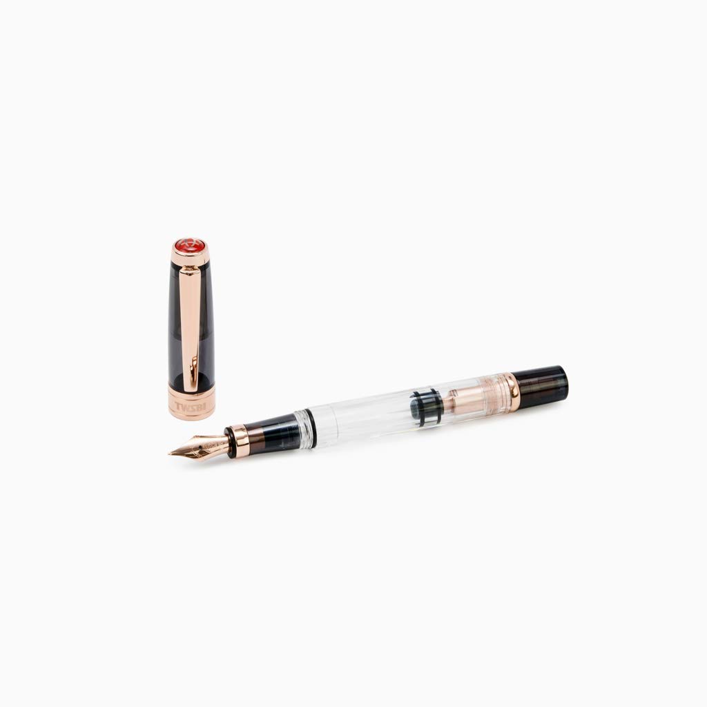 Twsbi Diamond 580 Smoke Rose Gold II Nib M Fountain Pen, Rose Gold,Gold,Black,Rose