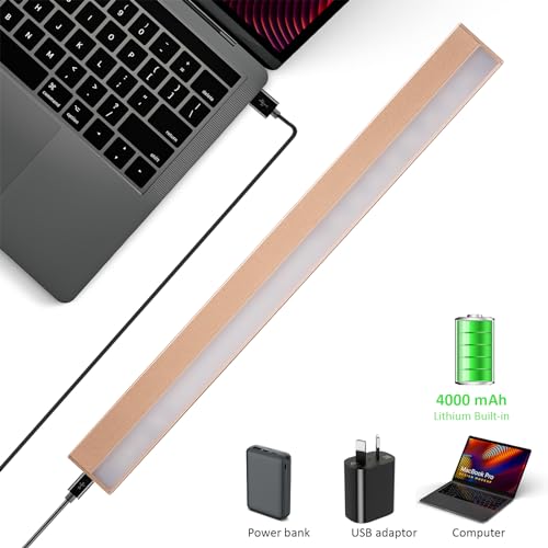 Image of MIOBLUE Wireless Picture Lights with Remote, Recgargeable Battery Painting Light Display Lamp with 3 Lighting Modes, Dimmable Dartboard Light with Timer for Frame Portrait Art, Metal Body