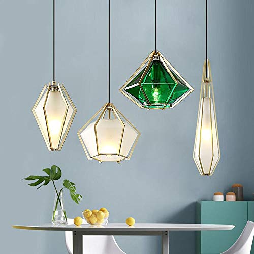 Pendant light suspension verre marocain géométrique E14 droplight