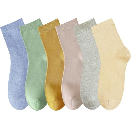 Image of MAGIARTE Womens Mini Crew Cotton Socks,6 Pairs | Anti-pilling Cotton, Casual Athletic, Quarter Calf, Moisture Wicking,Gift box packaging