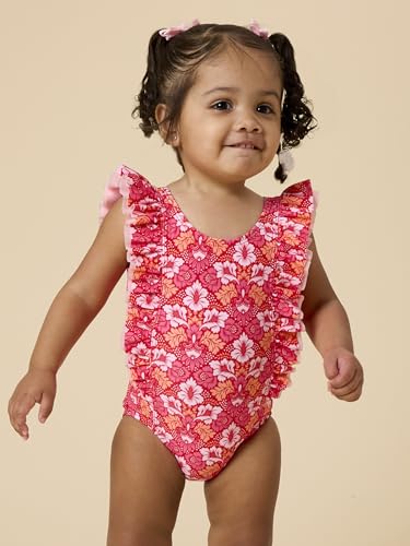 Image of RuffleButts Baby /Toddler Girls Ruffle Strap One Piece Swimsuit w /UPF 50+ Sun Protection