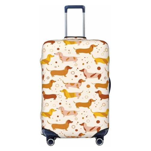 Luggage Cover Protector - Cartoon Cute Sausage Dog Print Fit 22-24 Inch Suitcase Covers for Luggage