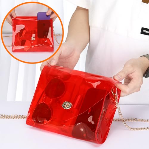 Image of HAOGUAGUA Clear Purse for Women, Clear Bag Stadium Approved, See Through Clear Handbag for Concerts Sports Events