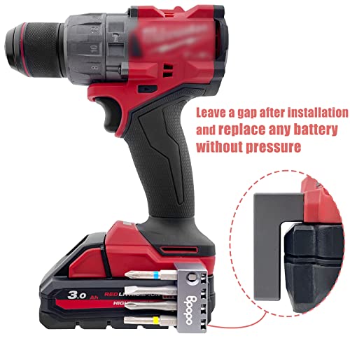 [Upgraded Widen] Aluminum Magnetic 1/4-Inch Hex Bits Holders Fit For Milwaukee M18 Fuel Impacts Drivers,Metal Drill Bits Organizer, Hex Screw Bit Storage On Side Of Power Drill,Right Side #TOP2