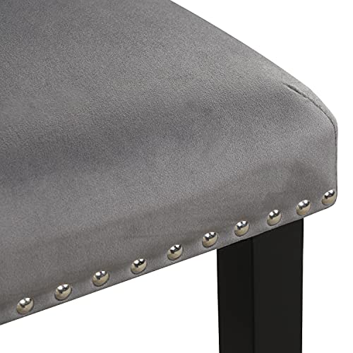 Melpomene Premium 7-Piece Dining Table Set With One 70" L Faux Marble Dining Rectangular Table And 6 Upholstered-Seat Chairs For 6, For Dining Room And Living Room Furniture (Gray) #TOP5