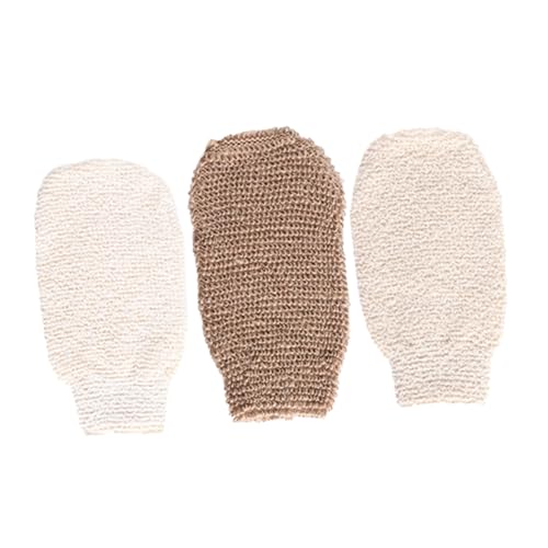 3 Piezas Guantes Exfoliantes Corporales de Guantes Efectivos para Exfoliación Profunda para Cuerpo Espalda Brazos y Material de Yute