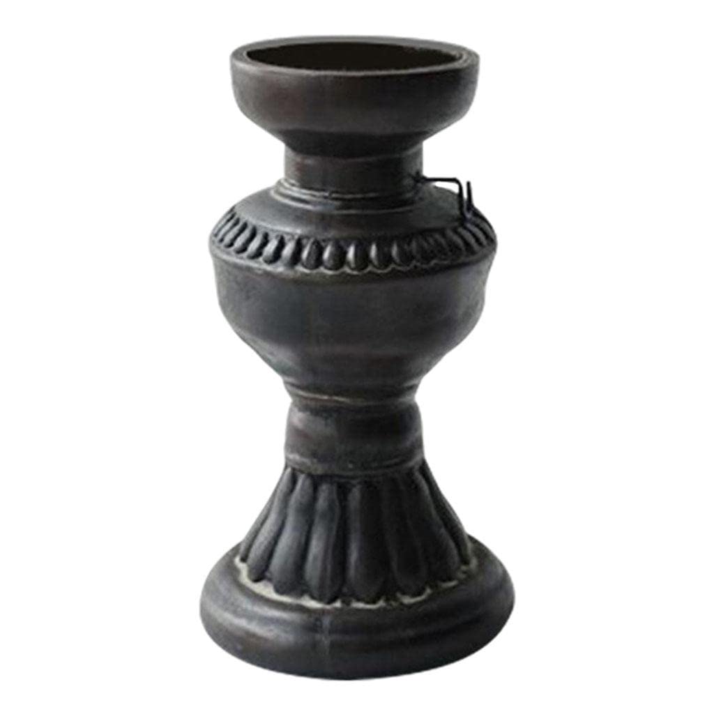 Retro Pillar Candle Holder Handicraft Table Home Decor Ornament Style 2-image-0