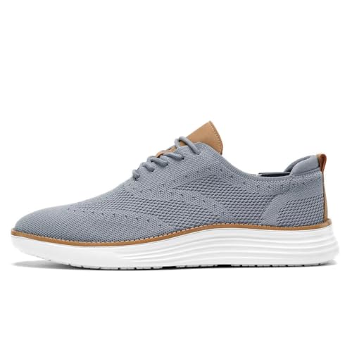Image of Mens Casual Fashion Dress Sneakers Mesh Business Oxfords Walking Tennis Work Shoes Lightweight Soft Sole