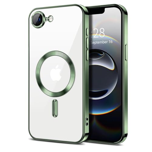 Eisuiyi iPhone 16e/17e �p �N���A�\�t�g�P�[�X magsafe�Ή� TPU ���b�L���H ���^ �J���������Y�ی� �ϏՌ� �A�C�t�H��16e �Ή������P�[�X iPhone 17e �Ή������J�o�[ 6.1�C���` �O���[��