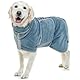 Lucky Paws® Hundebademantel – doppellagiger, Ultra-absorbierender & luxuriös weicher Bademantel Hund – Hunde in Minuten trocknen – Hundehandtuch & Hunde Bademantel in 1 (M, Petrolblau)