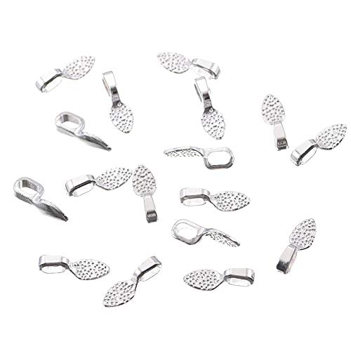 180 Pcs Oval Scrabble Glue On Earring Bails For Fitting Glass Tiles Pendants For Diy Making 15X5Mm(#180Pcs) #TOP6