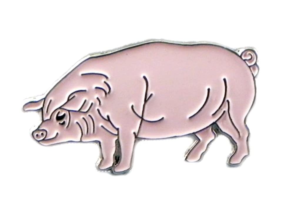 Mainly Metal Pink Metal Enamel Pin Badge Brooch Farm Hog Sow Pig (Pink)